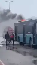 Şehir Otobüsü Yanarak Küle Dönüştü