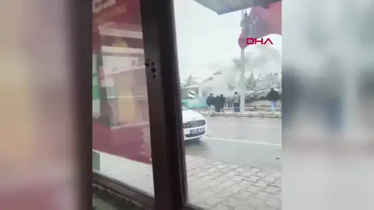 Seyir Halindeyken Yanan Belediye Otobüsü!