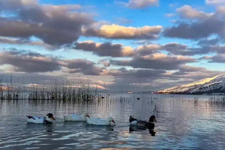 Hazar Gölü'nün Büyülü Kış Manzarası